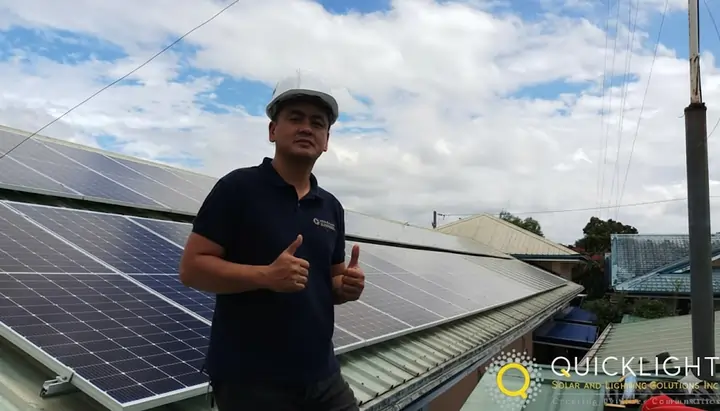 Parking lot covered with solar panel carports